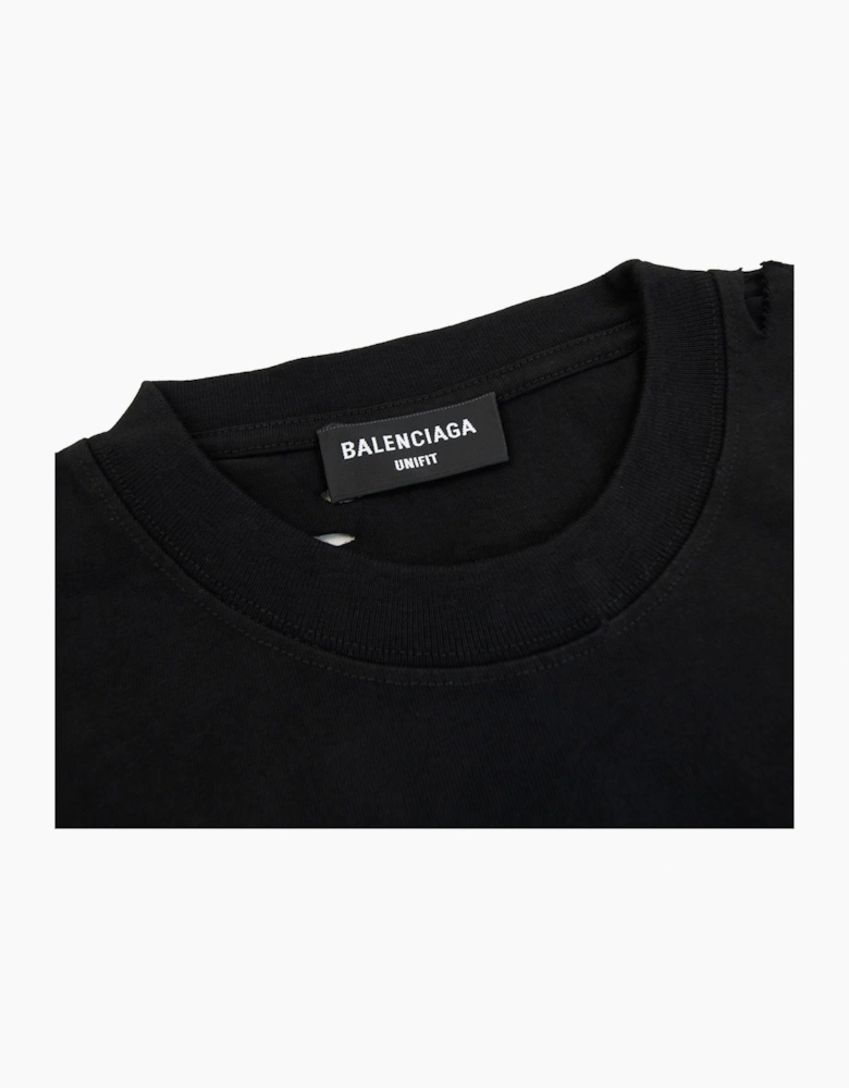 Balenciaga Caps Rip T-shirt Black