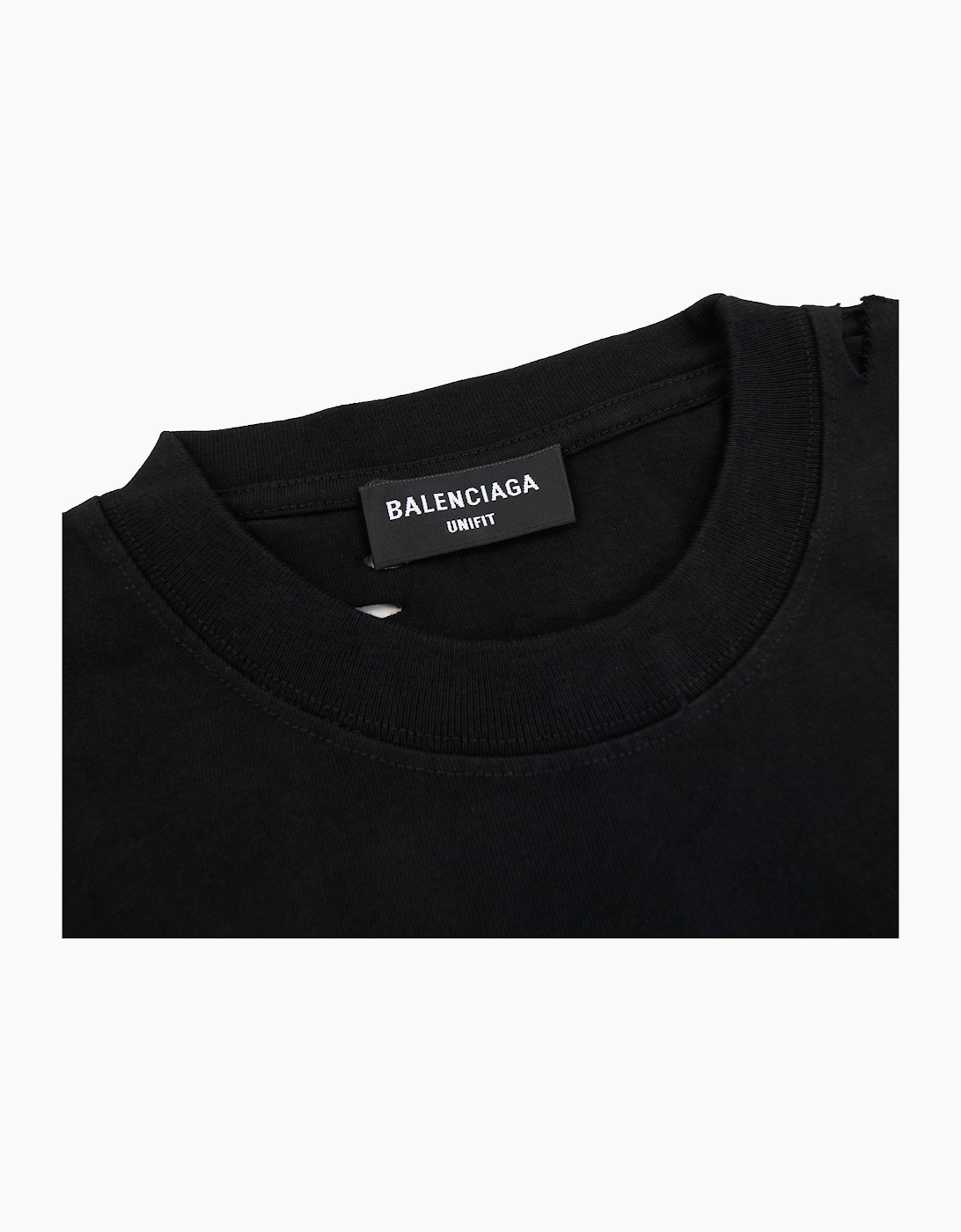 Balenciaga Caps Rip T-shirt Black