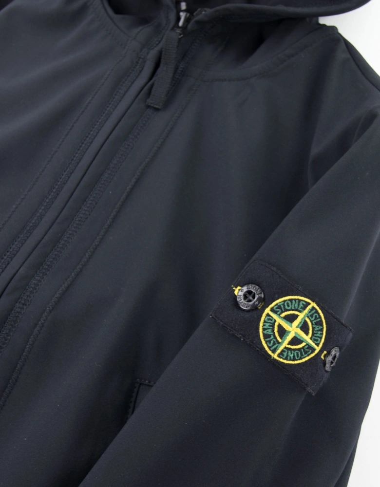 Stone Island Junior 40134 Double Stitch Soft Shell Jacket Black V0029