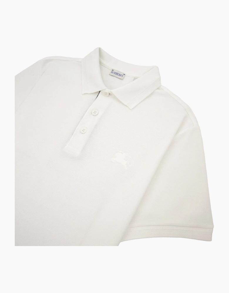 Burberry EKD Cotton Polo Shirt White