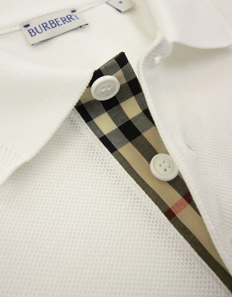 Burberry EKD Cotton Polo Shirt White