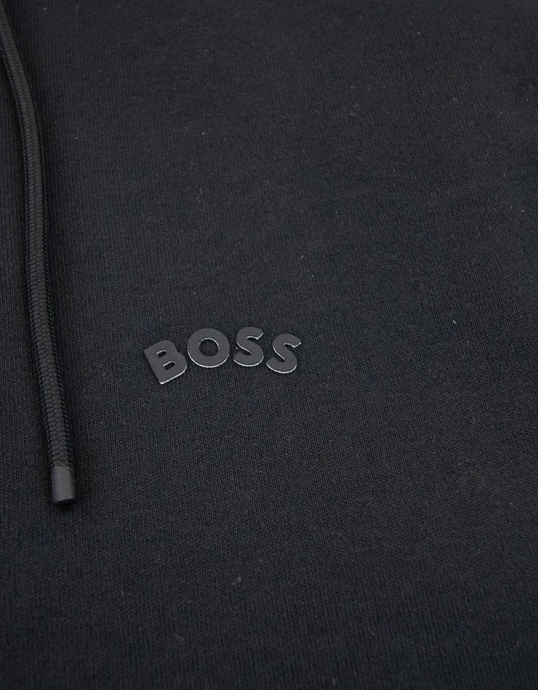 Hugo Boss Saggy Curved Logo Zip Up Hoody Black 001