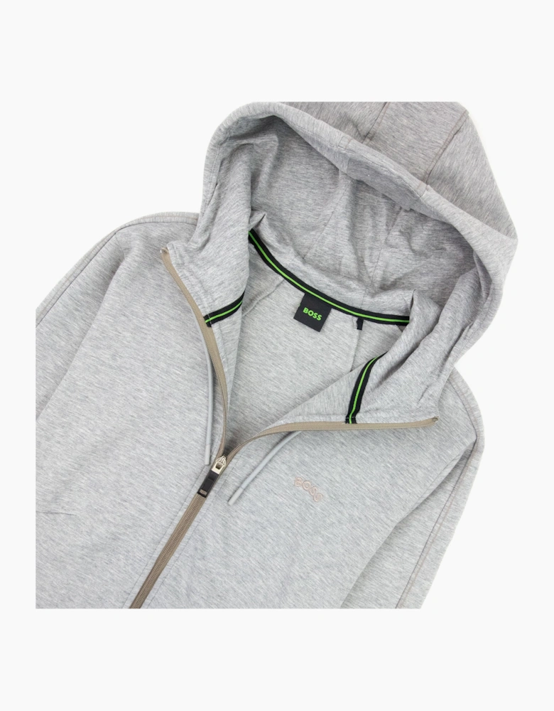 Hugo Boss Saggy 2 Grid Artwork Zip Up Hoody Gray 059