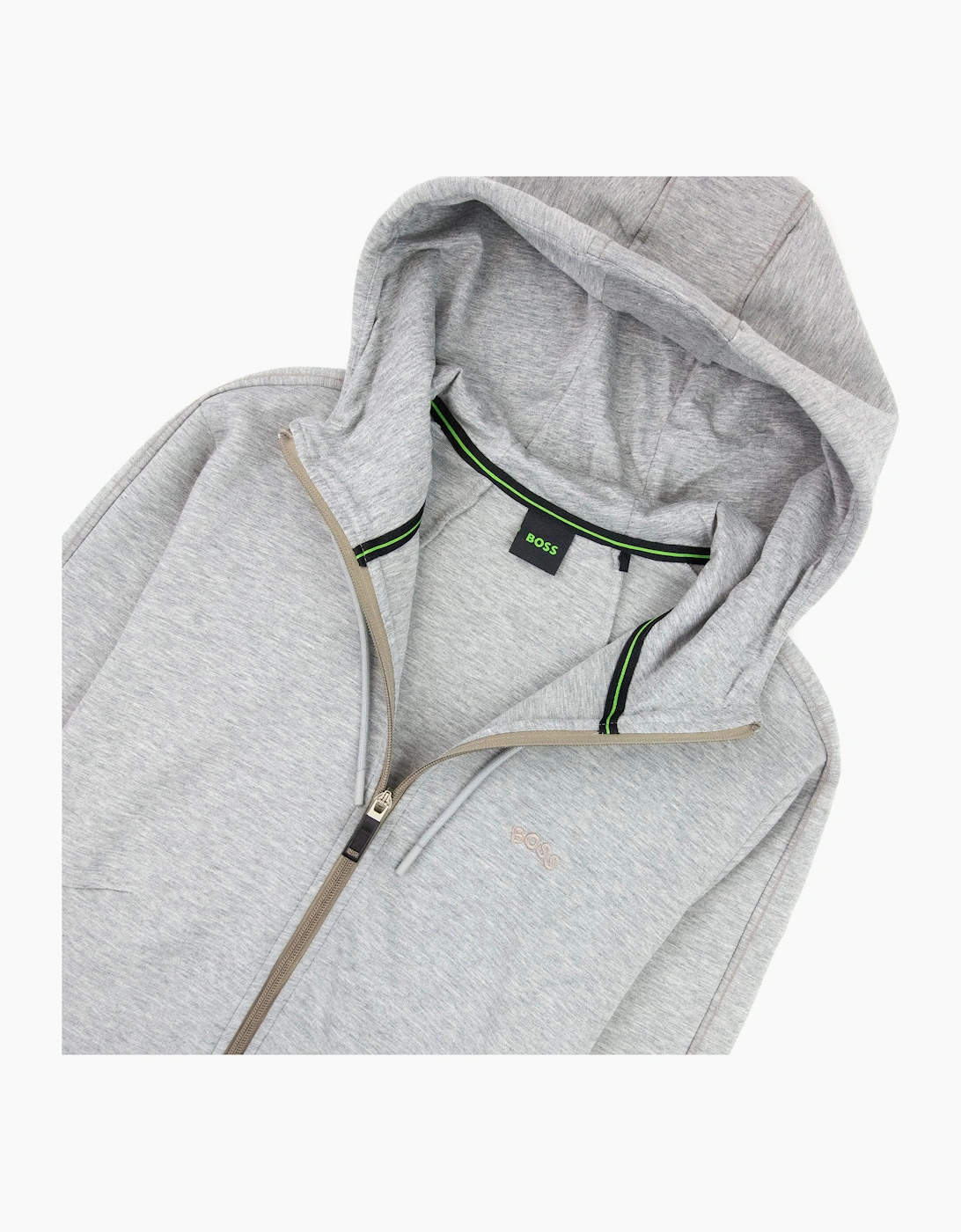 Hugo Boss Saggy 2 Grid Artwork Zip Up Hoody Gray 059