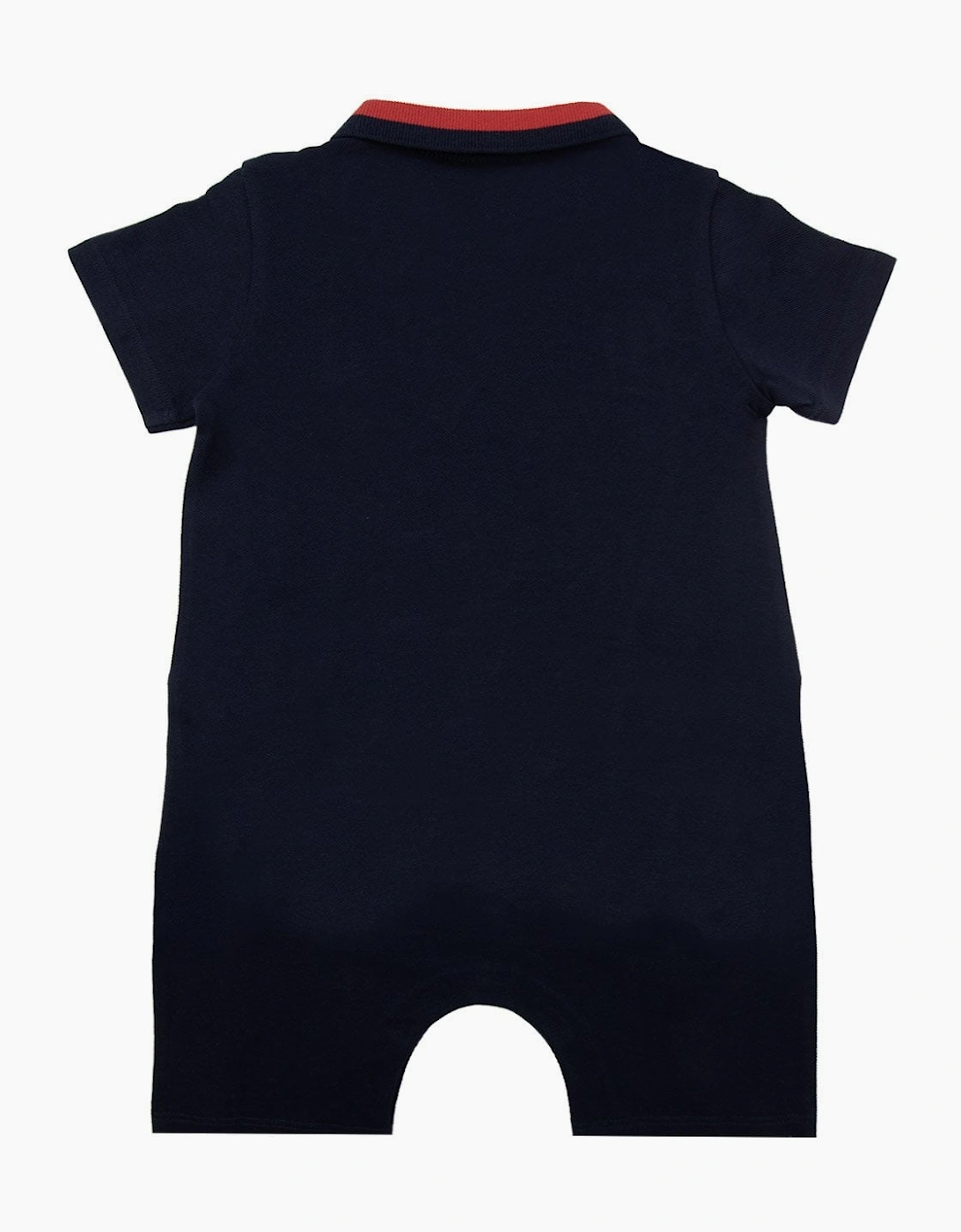 Moncler Junior Tutina Trimmed Cotton Romper Navy 776