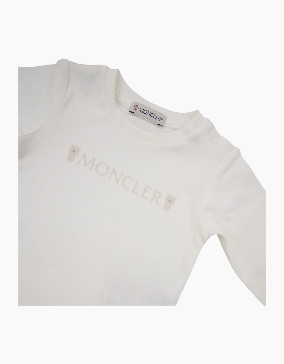 Moncler Junior Teddy Bear Logo Cotton Set White F02