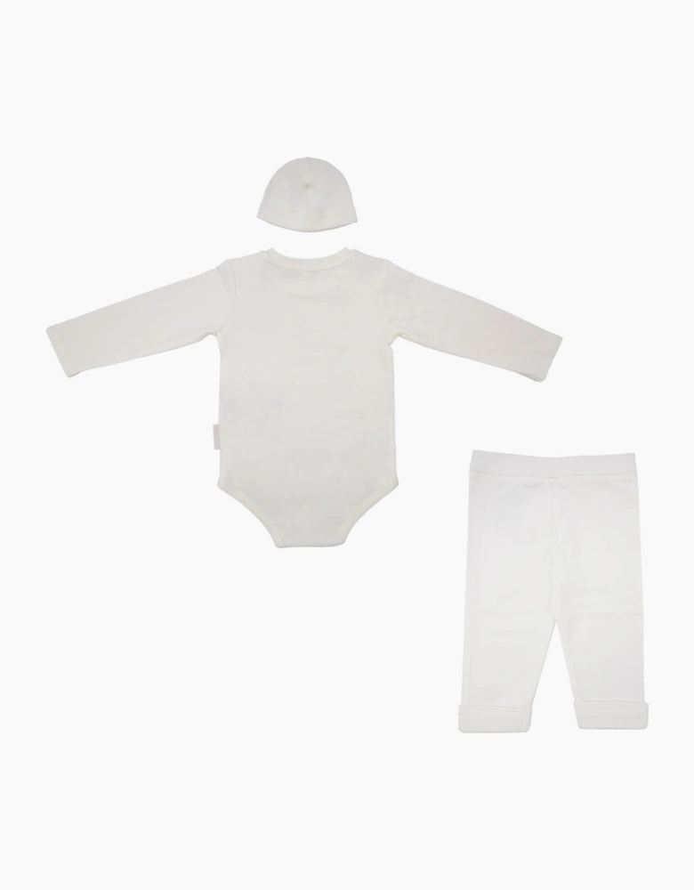 Moncler Junior Teddy Bear Logo Cotton Set White F02