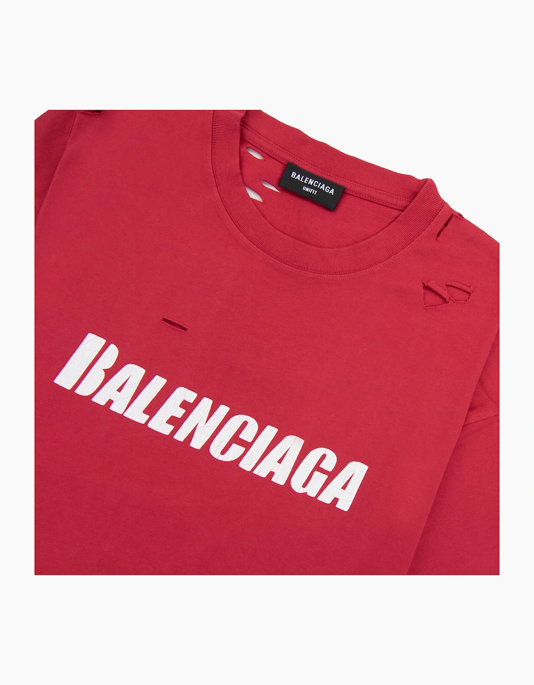 Balenciaga Caps Rip T-shirt Raspberry/white