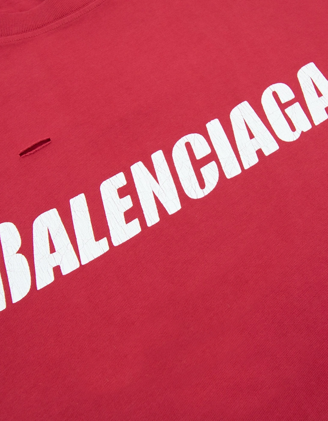 Balenciaga Caps Rip T-shirt Raspberry/white