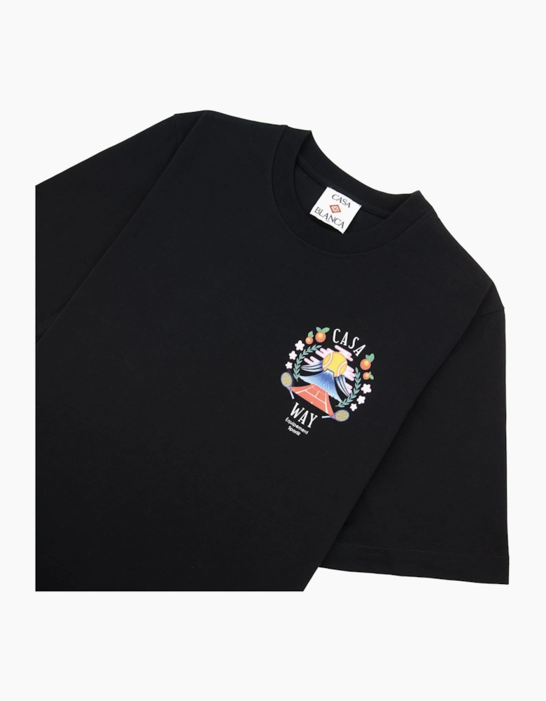 Casablanca Casa Way Mountain Short Sleeve T-shirt Black