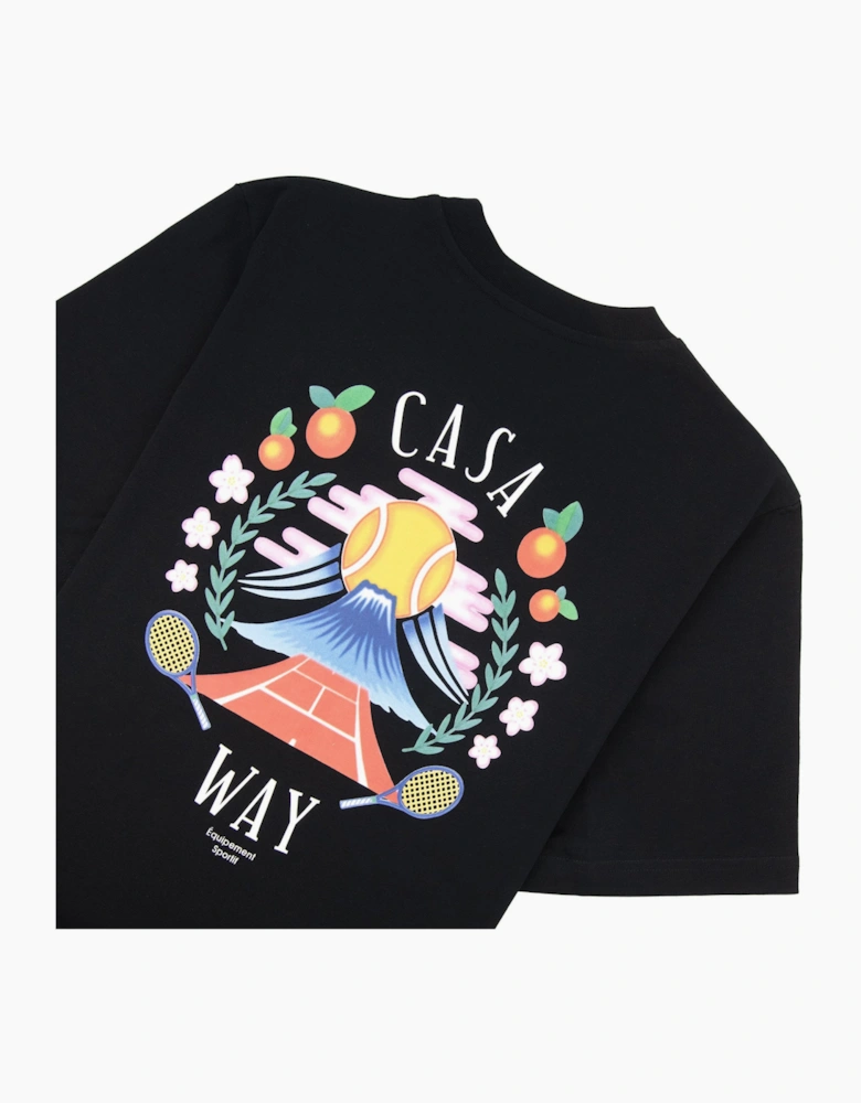 Casablanca Casa Way Mountain Short Sleeve T-shirt Black
