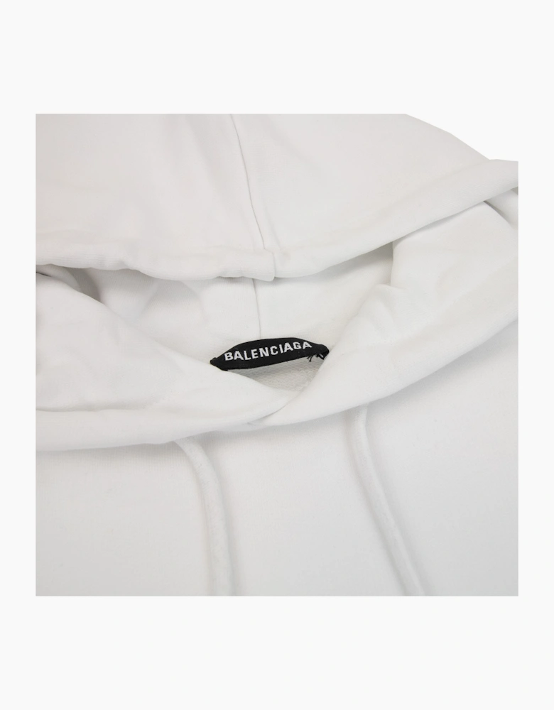 Balenciaga Logo Print Hoodied Sweatshirt White 9040