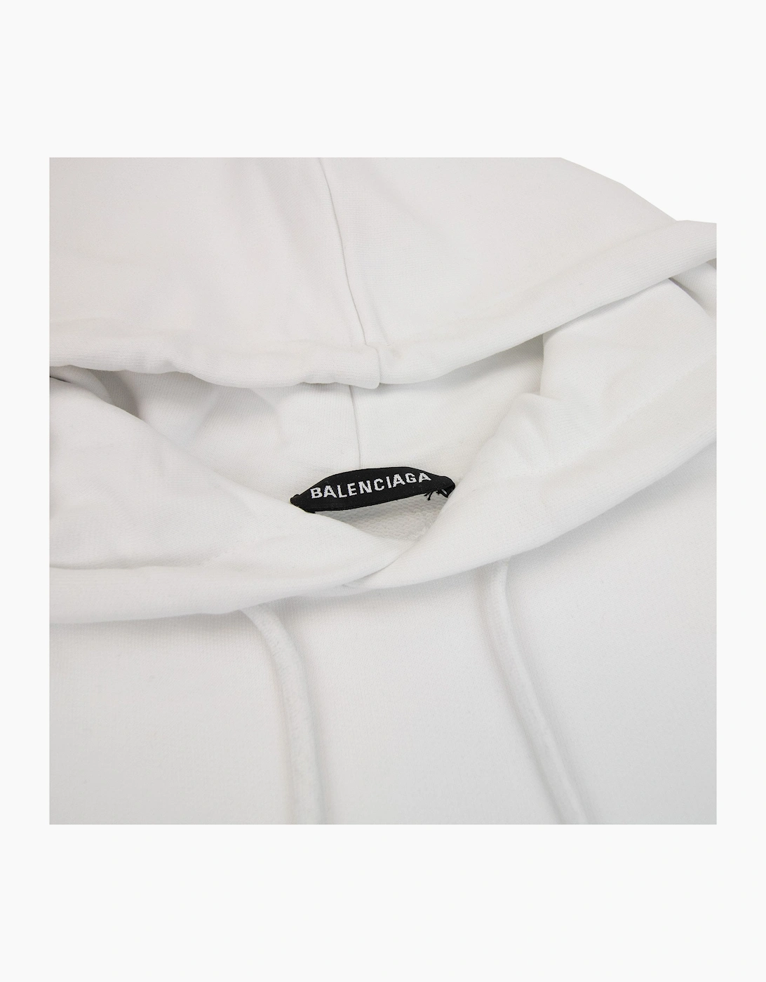 Balenciaga Logo Print Hoodied Sweatshirt White 9040