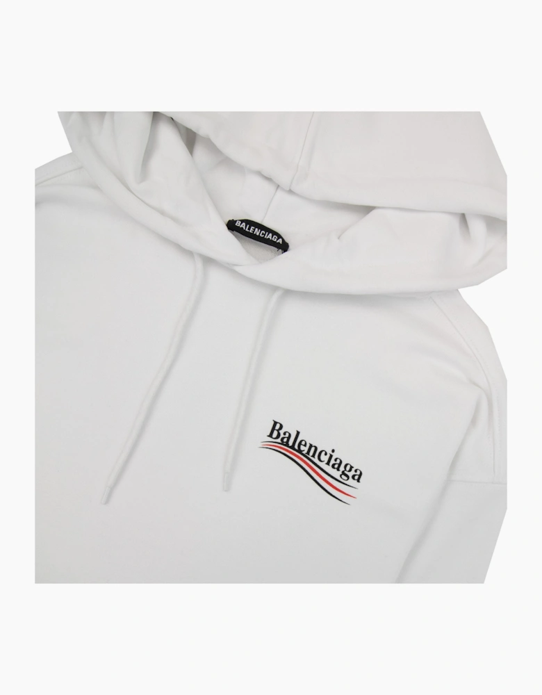 Balenciaga Logo Print Hoodied Sweatshirt White 9040