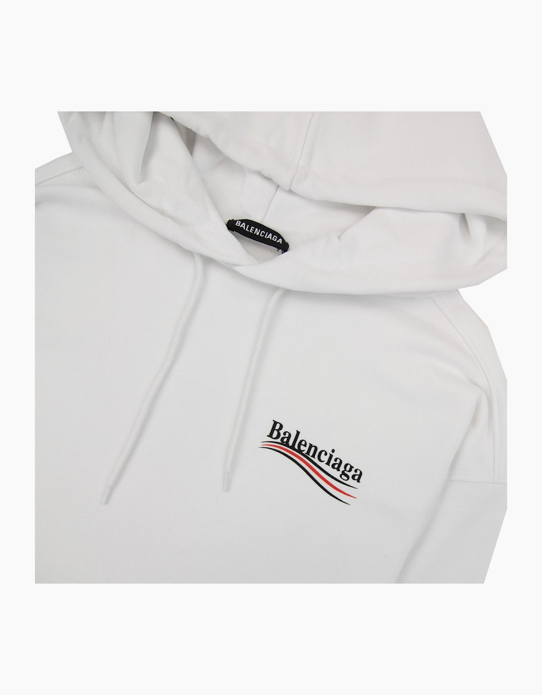 Balenciaga Logo Print Hoodied Sweatshirt White 9040