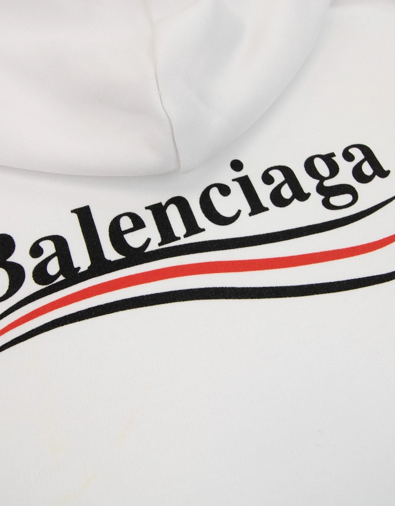 Balenciaga Logo Print Hoodied Sweatshirt White 9040