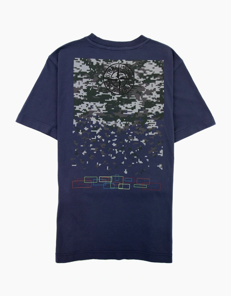 Stone Island Junior 21054 Logo T Shirt Navy Blue V0028