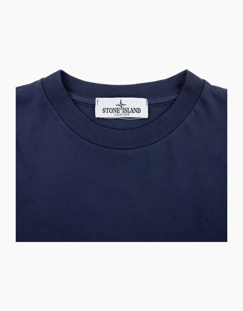 Stone Island Junior 21054 Logo T Shirt Navy Blue V0028