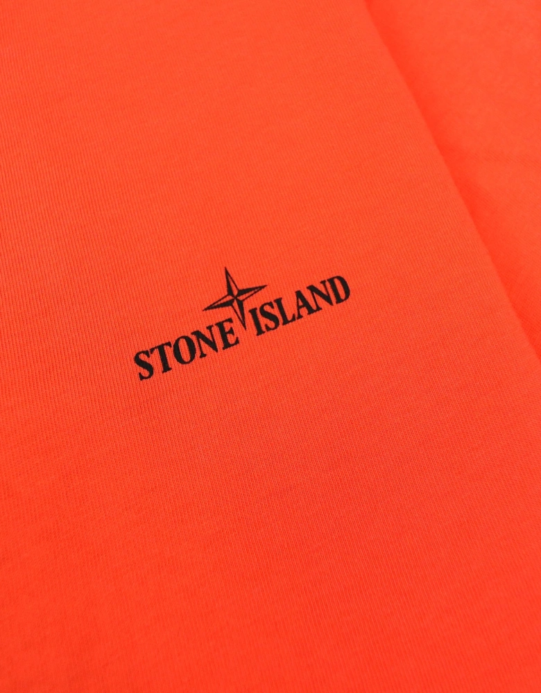 Stone Island Junior 21054 Logo T Shirt Coral V0036
