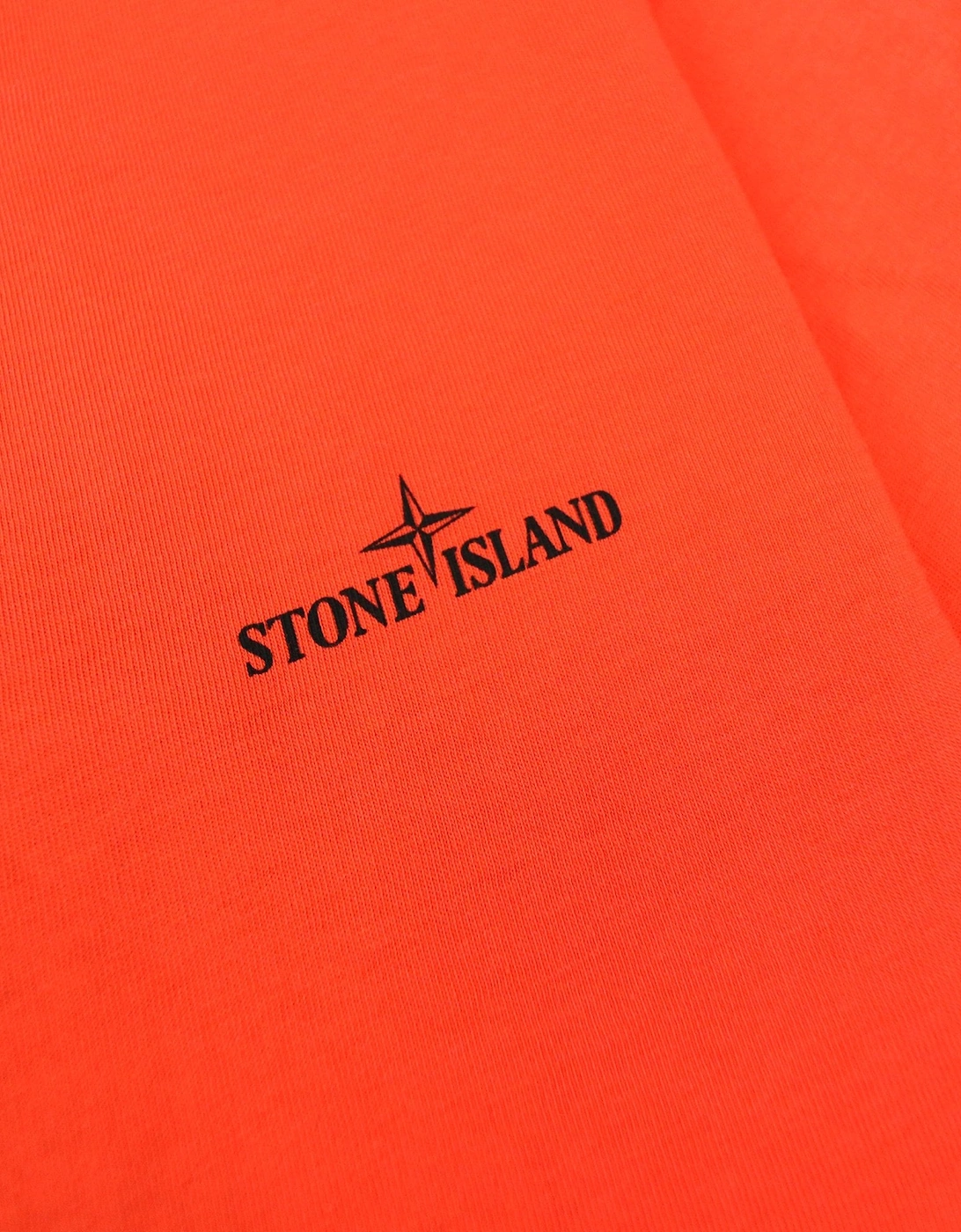 Stone Island Junior 21054 Logo T Shirt Coral V0036