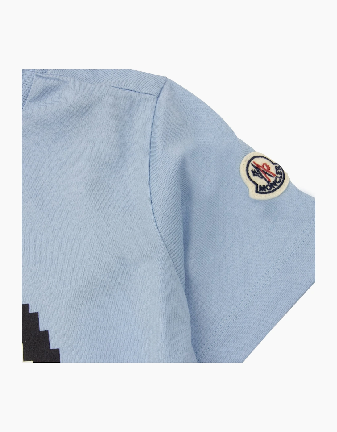 Moncler Junior Logo Motive T Shirt Light Blue 71p
