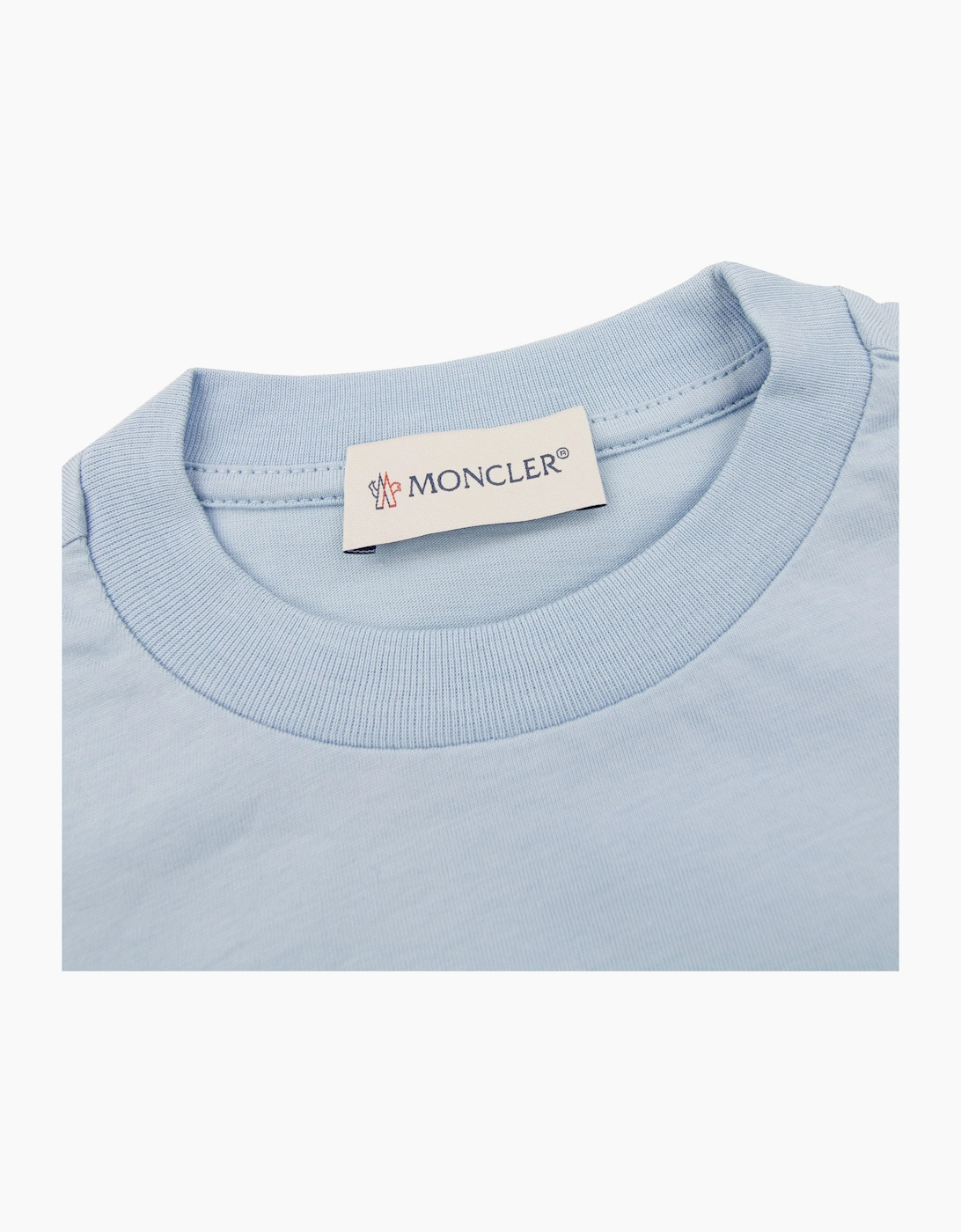 Moncler Junior Logo Motive T Shirt Light Blue 71p