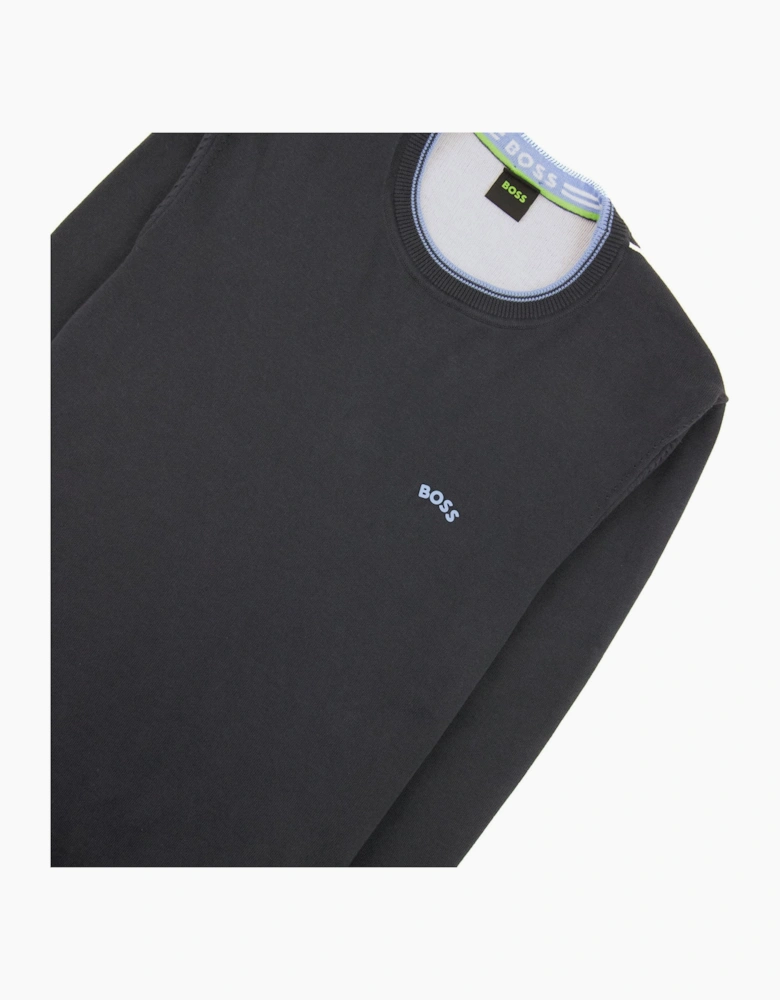 Hugo Boss Ritom Curved Logo Sweatshirt Dark Navy 402