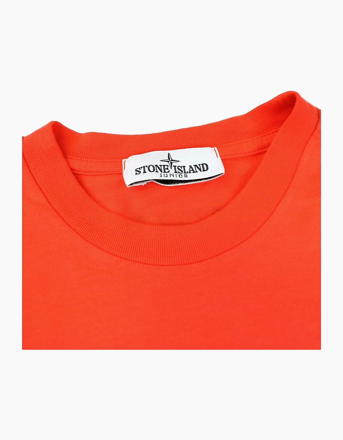 Stone Island Junior 21054 Logo T Shirt Coral V0036