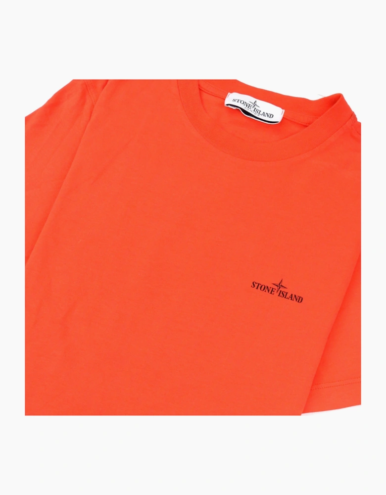 Stone Island Junior 21054 Logo T Shirt Coral V0036