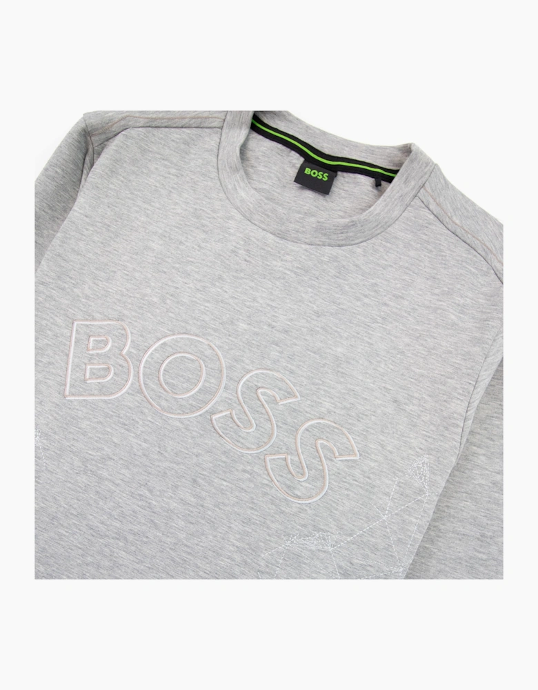 Hugo Boss Salbo Iconic Curved Logo Sweatshirt Grey 059
