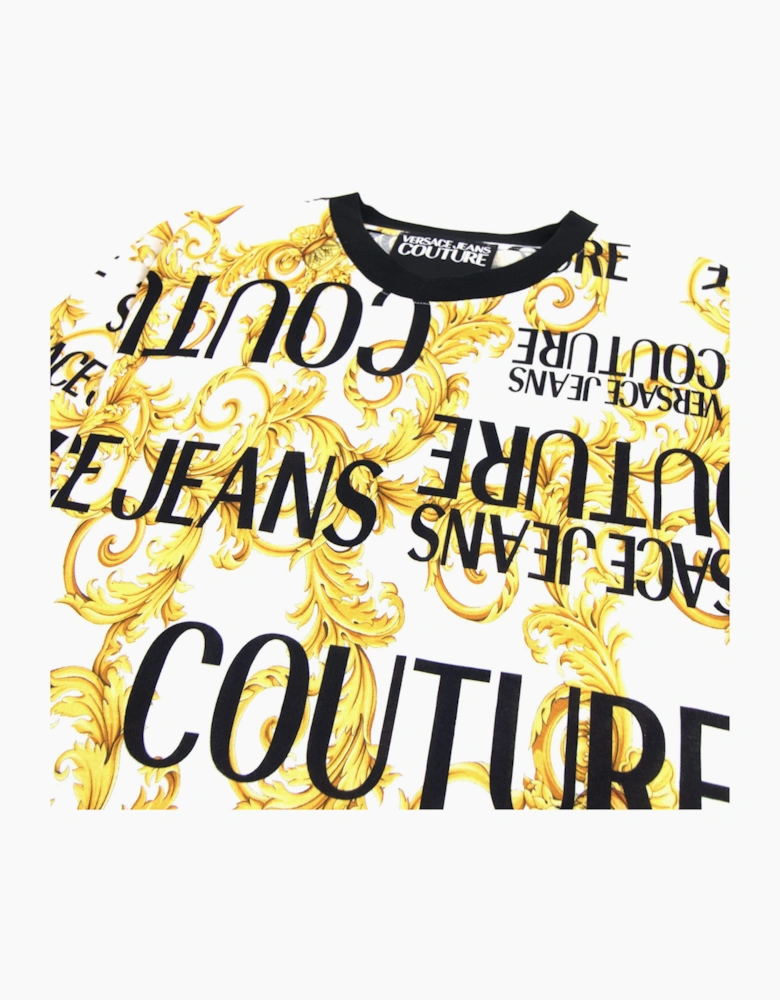 Versace Jeans Couture Logo Baroque Print T-shirt White 003