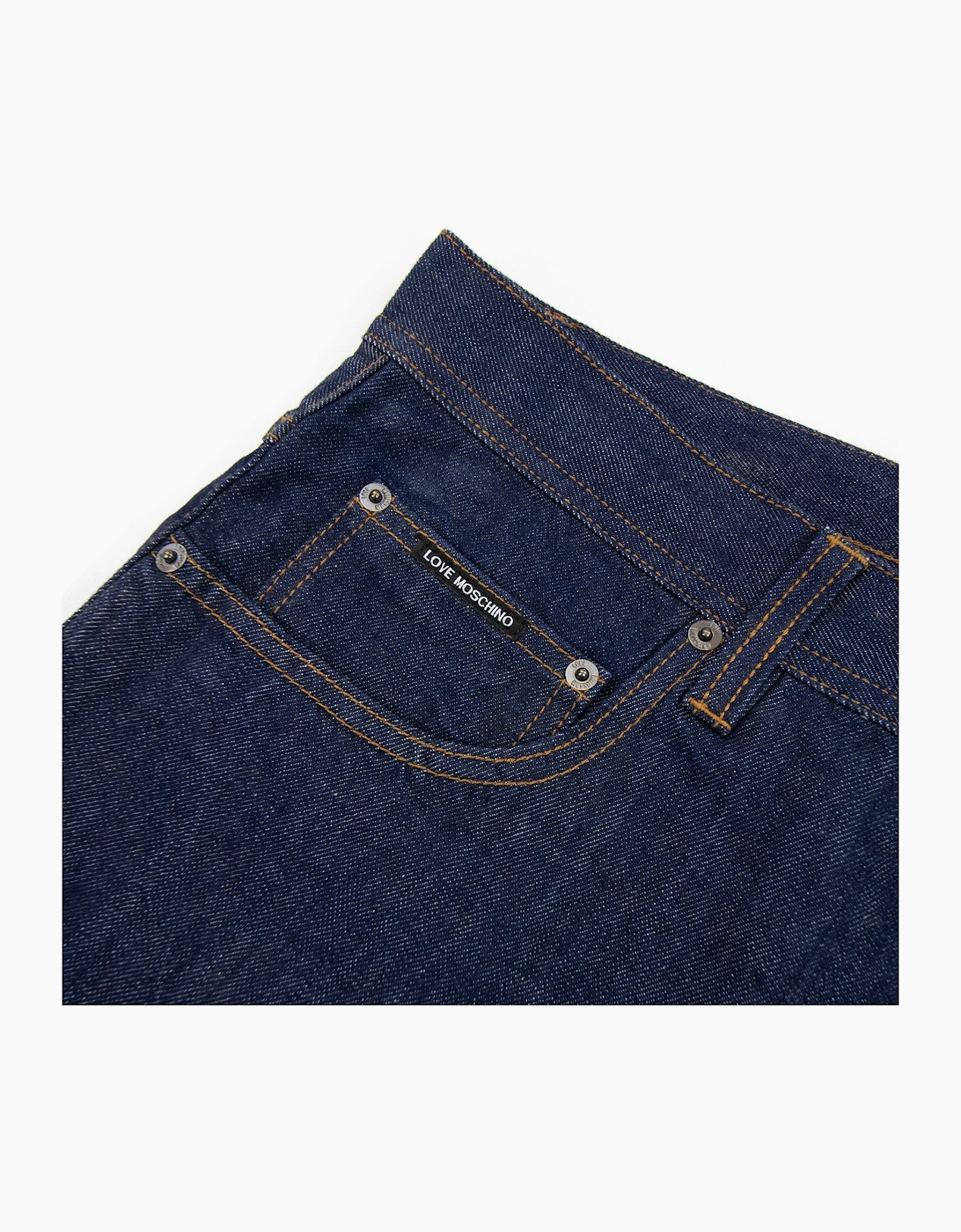 Love Moschino Printed Logo 5 Pocket Denim Jean Denim 005l
