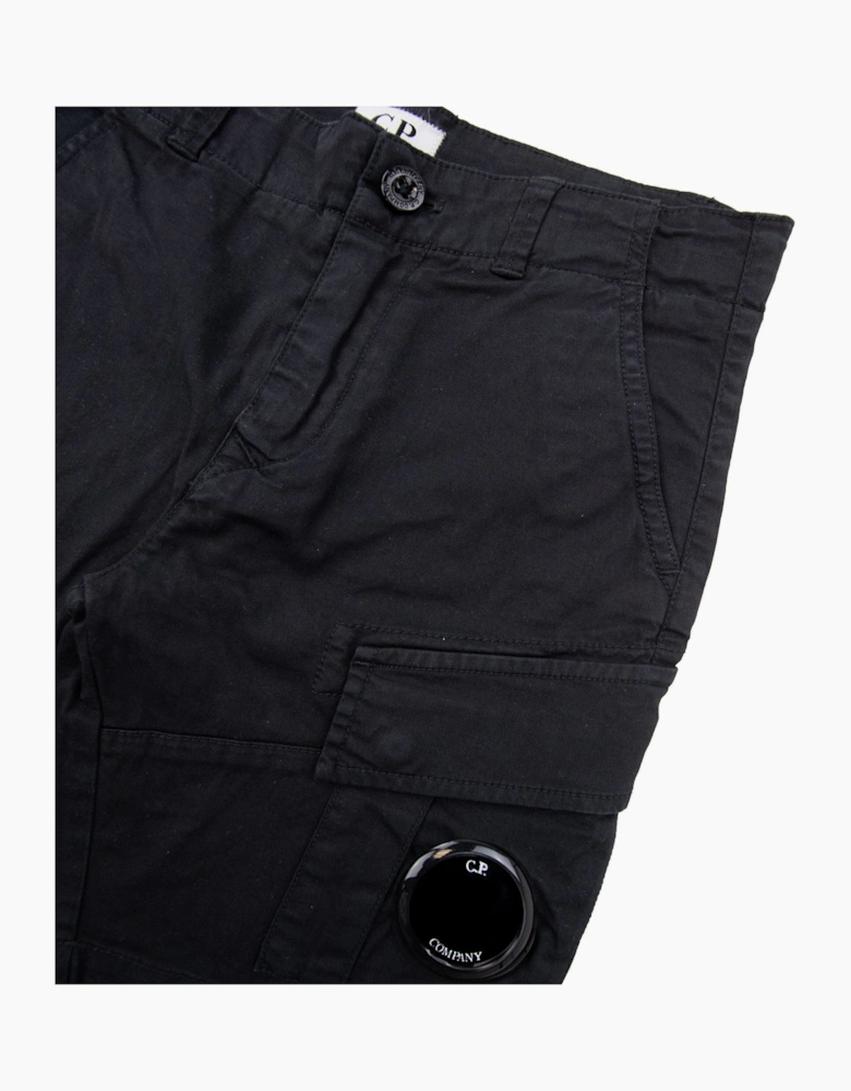 Cp Company Undersixteen U16 Stretch Satten Lens Cargo Shorts Black 999