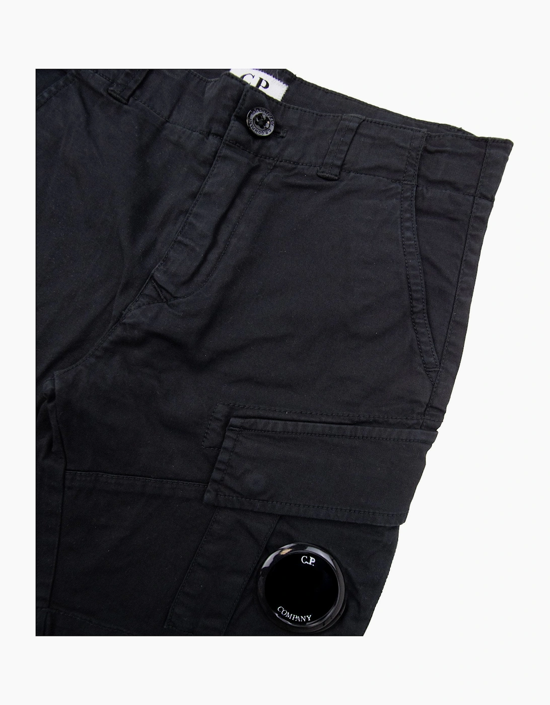 Cp Company Undersixteen U16 Stretch Satten Lens Cargo Shorts Black 999