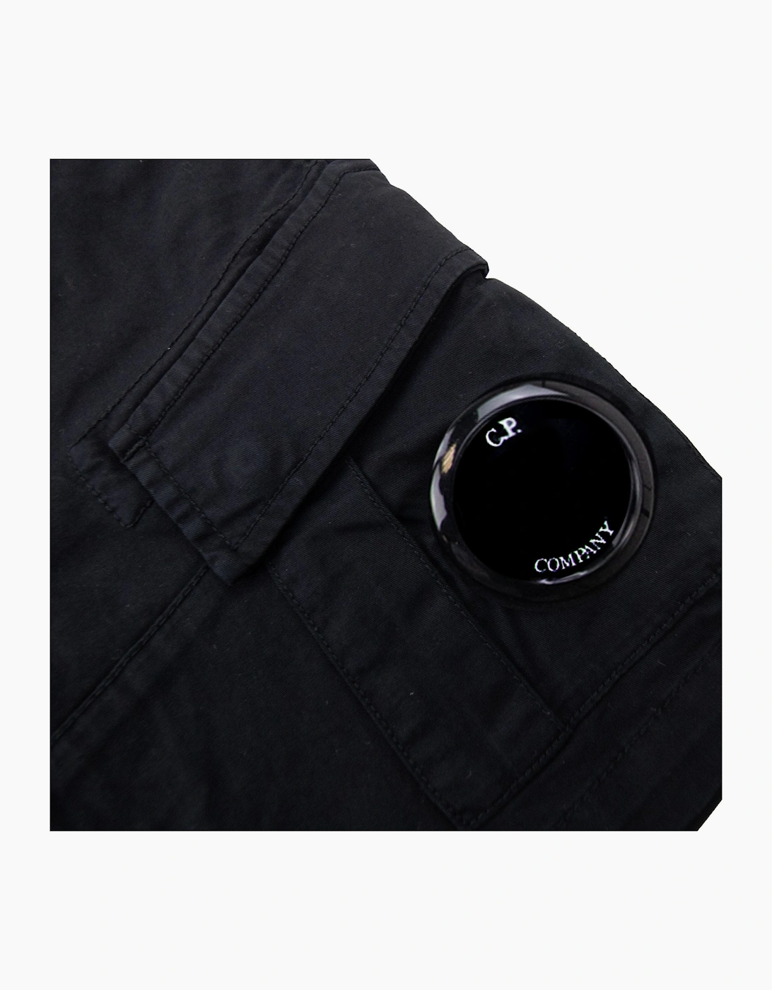 Cp Company Undersixteen U16 Stretch Satten Lens Cargo Shorts Black 999