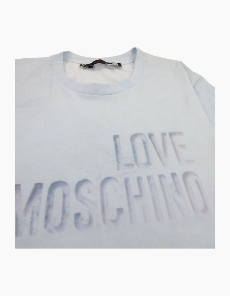 Love Moschino Printed Logo T Shirt Sky Blue