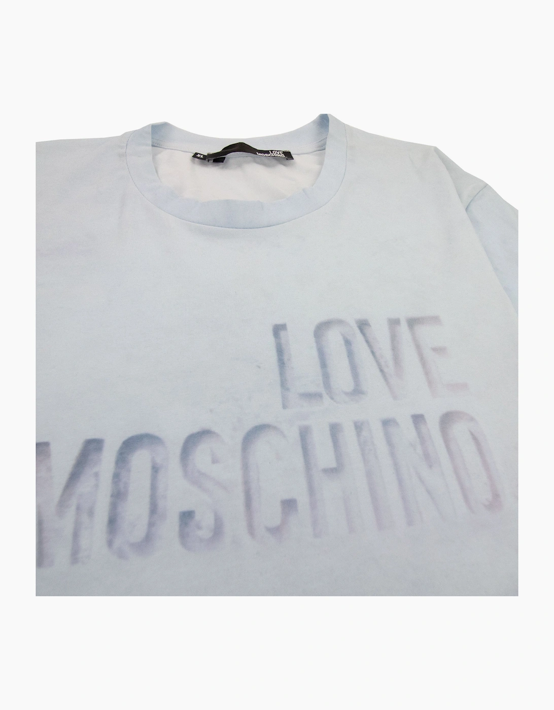 Love Moschino Printed Logo T Shirt Sky Blue