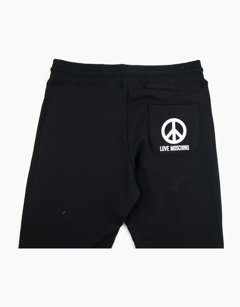 Love Moschino Peace Logo Back Pocket Pants Black