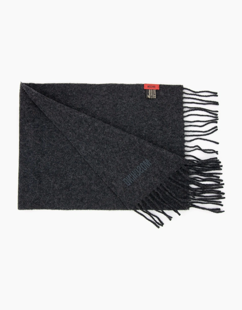 Love Moschino Sciarpa Knitted Logo Scarf Dark Grey