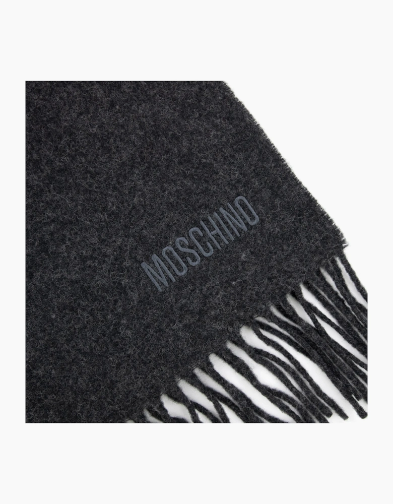 Love Moschino Sciarpa Knitted Logo Scarf Dark Grey