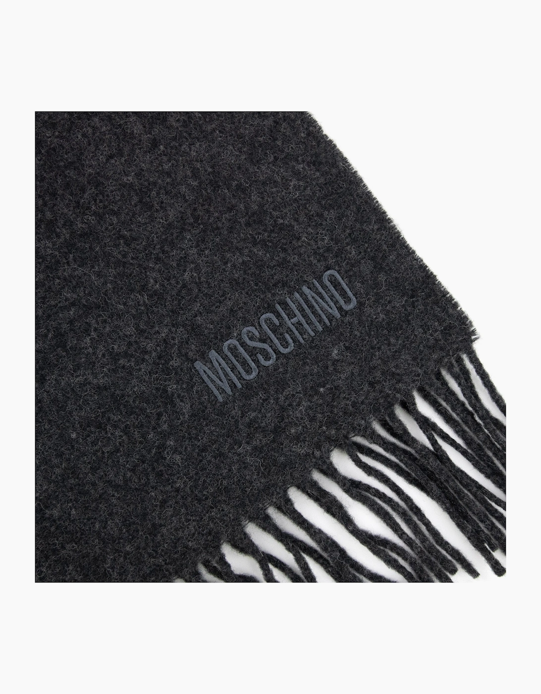 Love Moschino Sciarpa Knitted Logo Scarf Dark Grey