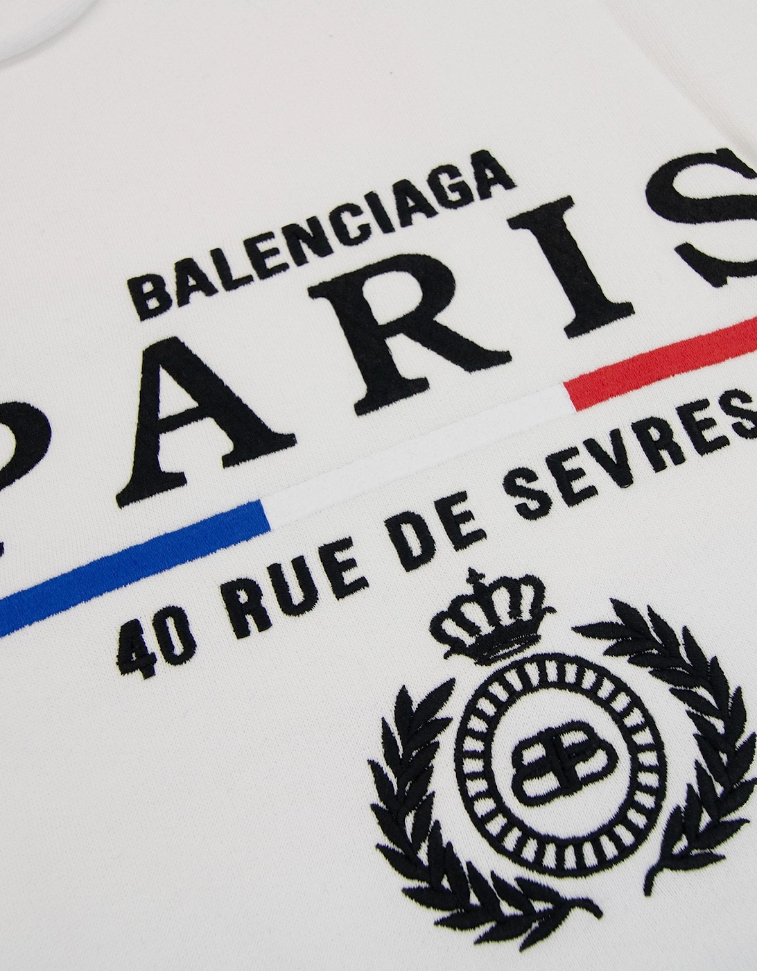 Balenciaga Paris Flag Hoodied Sweatshirt White 9000