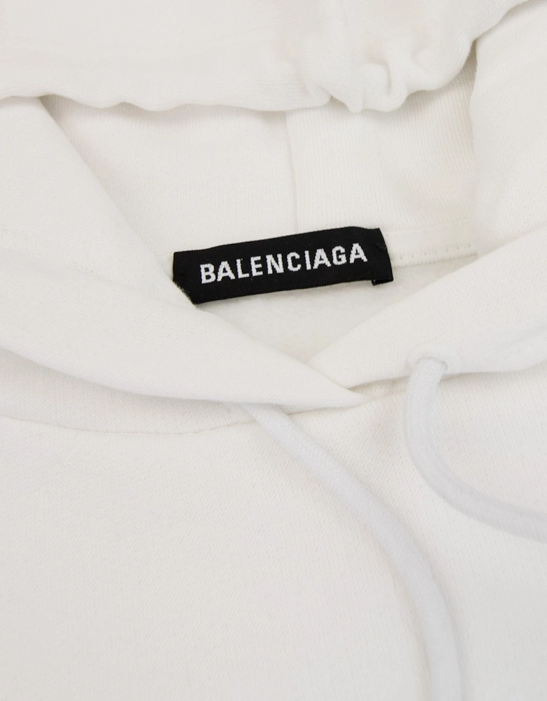Balenciaga Paris Flag Hoodied Sweatshirt White 9000