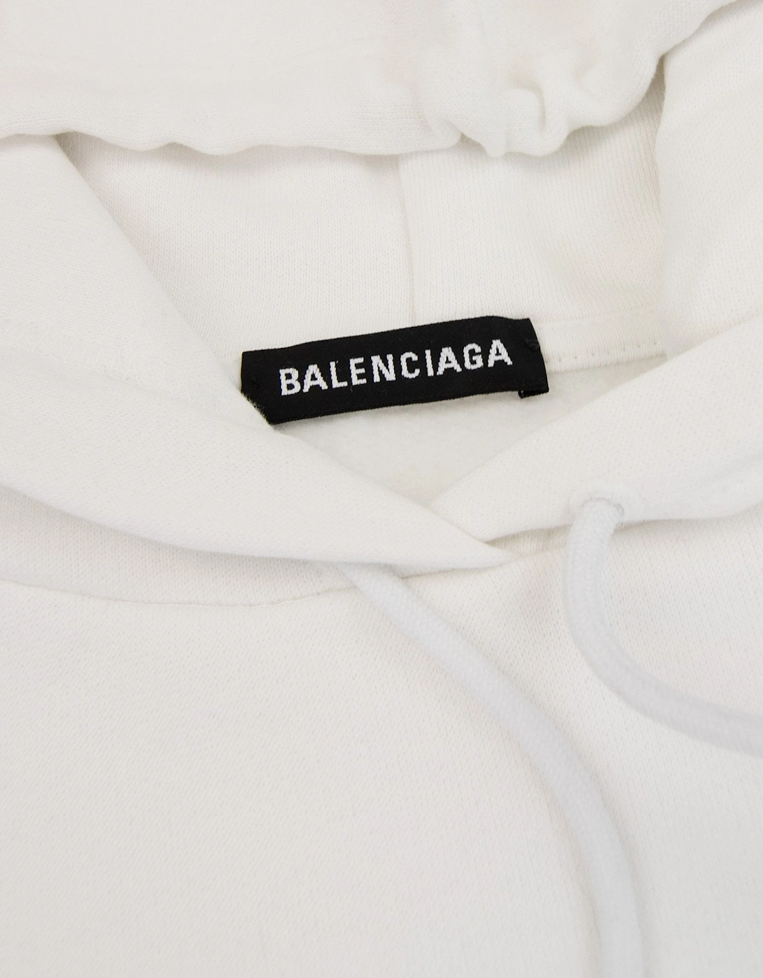 Balenciaga Paris Flag Hoodied Sweatshirt White 9000