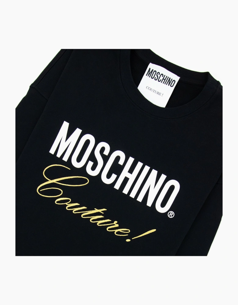 Moschino Couture Script Print Logo Jumper Black