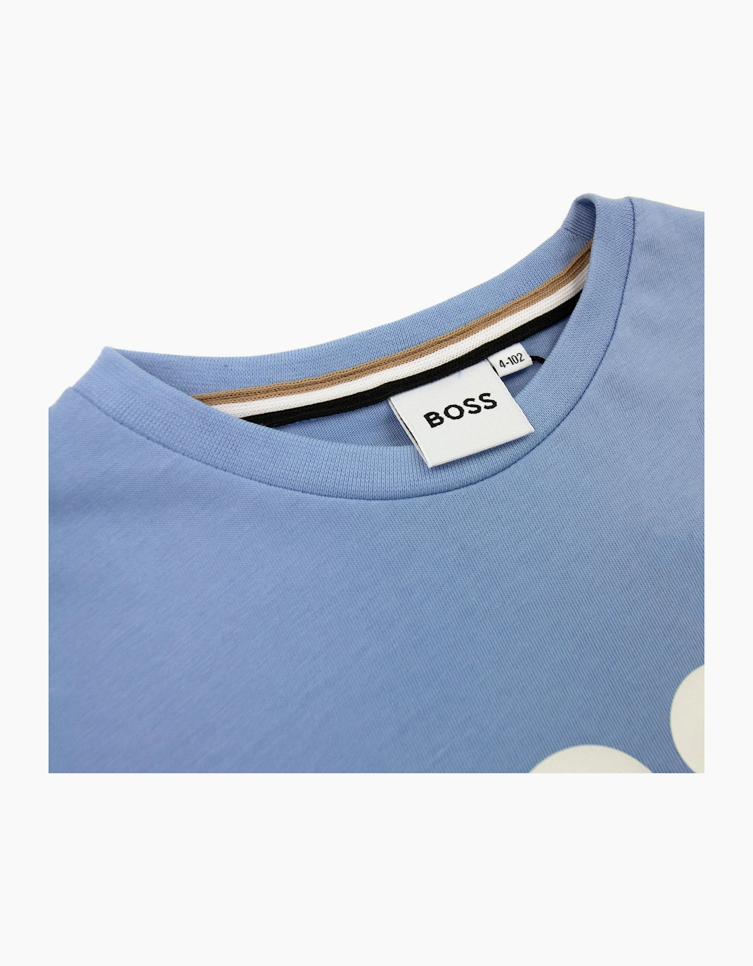 Hugo Boss Kids Logo Printed T Shirt Pale Blue 77a