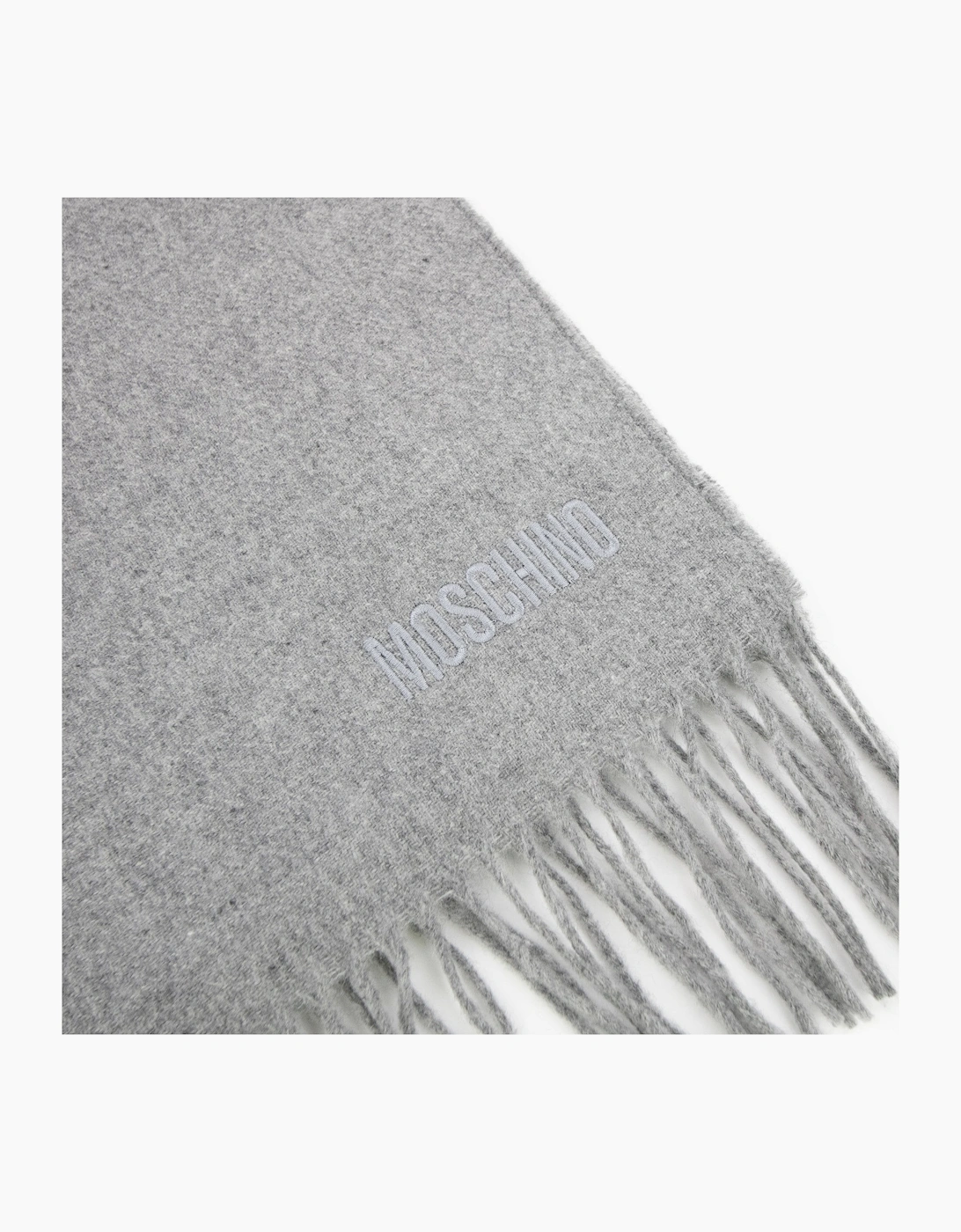 Love Moschino Sciarpa Knitted Logo Scarf Light Grey