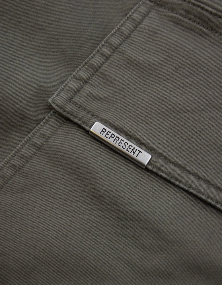 Represent Cuffed Cargo Pants Olive