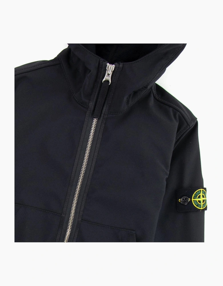 Stone Island Junior 40734 Light Soft Shell-r Jacket Black V0029