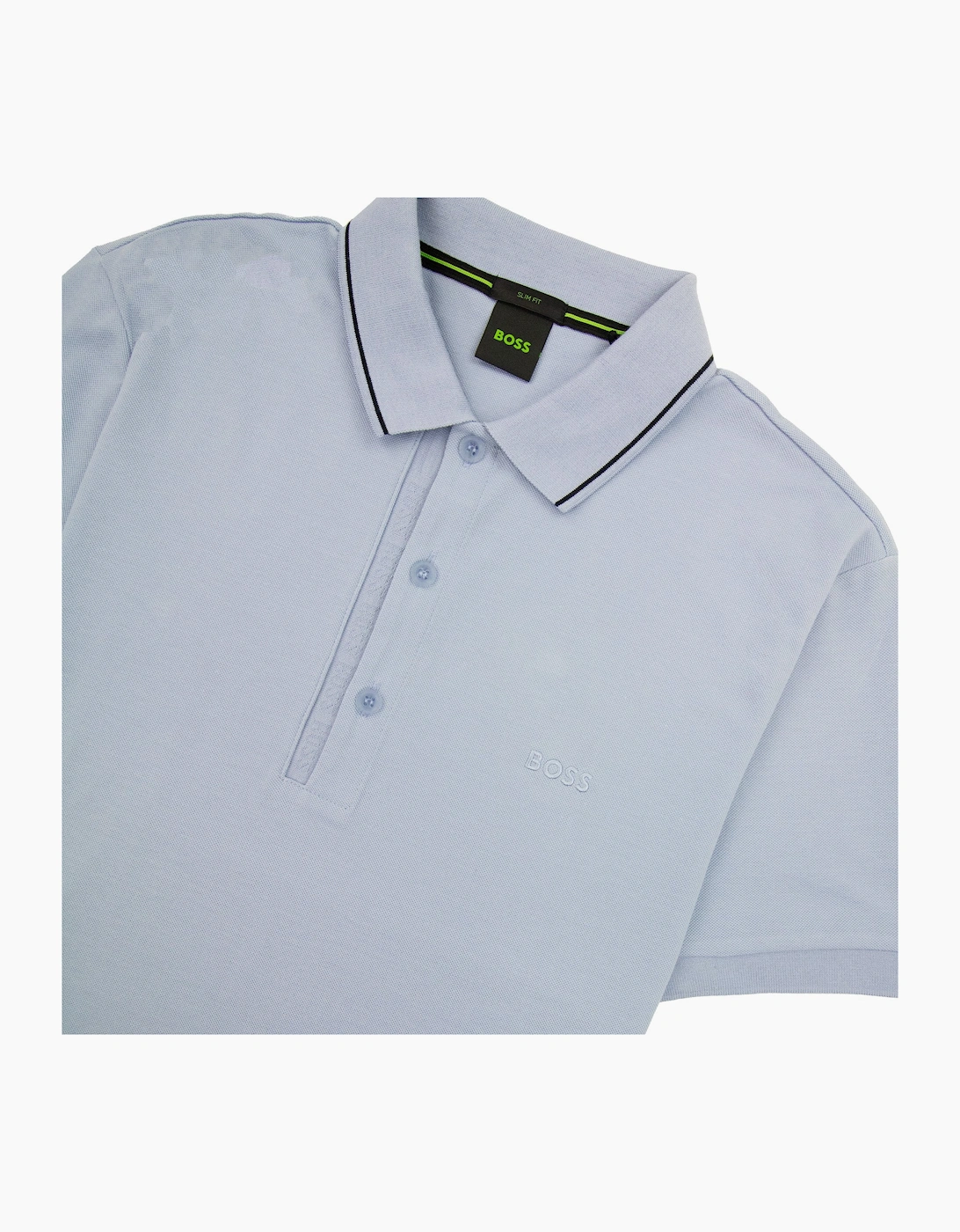 Hugo Boss Paule 4 Slim Fit Branded Placket Polo Light Blue 498
